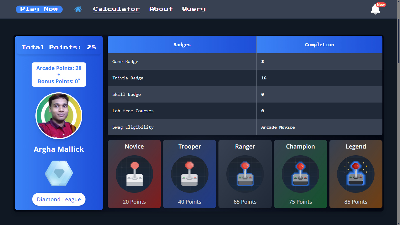 Arcade Points Calculator